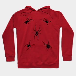 Halloween Trick Or Treat Black Widow Spiders Hoodie